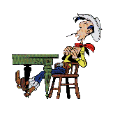 Gif animé Lucky Luke assis